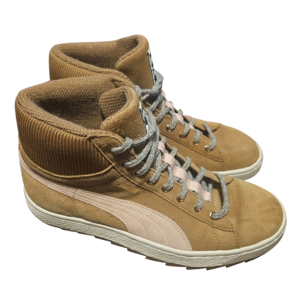Puma Womens Suede Camel Winterized Rugged Mid Casual Chunky Sneakers Sz 7.5 - Picture 3 of 9